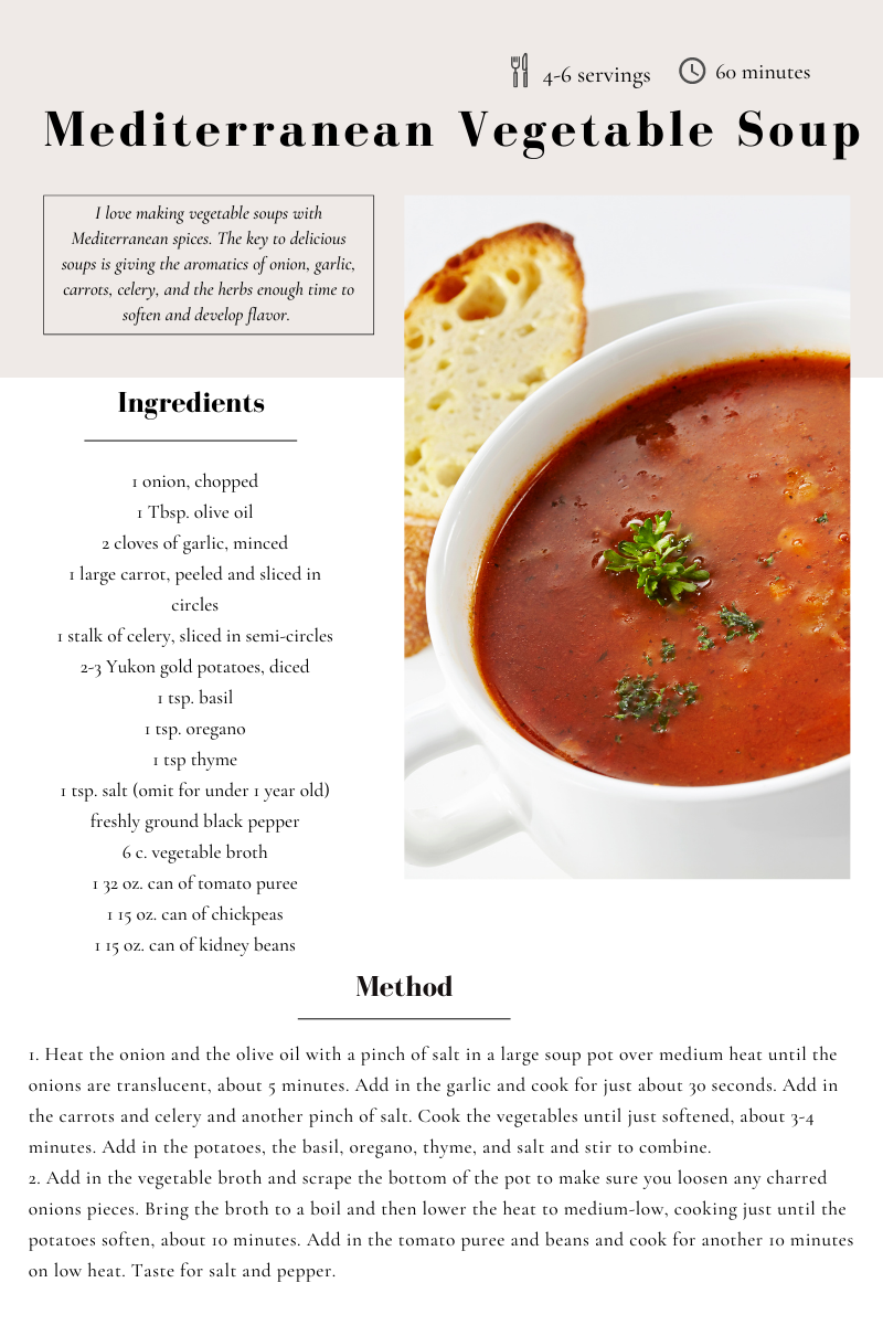 Sample of Vegan Baby Led Weaning ebook page: Mediterranean Vegetable Soup